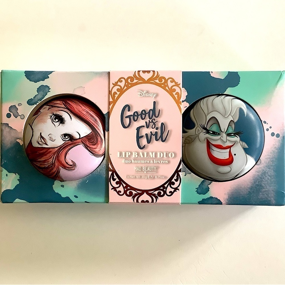 Disney Good Vs. Evil Lip Balm Duo Ariel & Ursula By Mad Beauty New